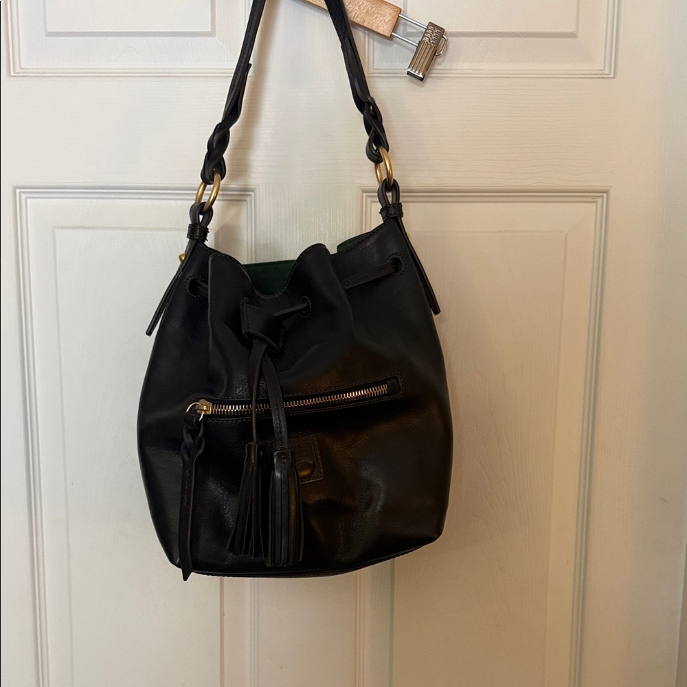 Dooney & Bourke Black Leather Bucket Bag
